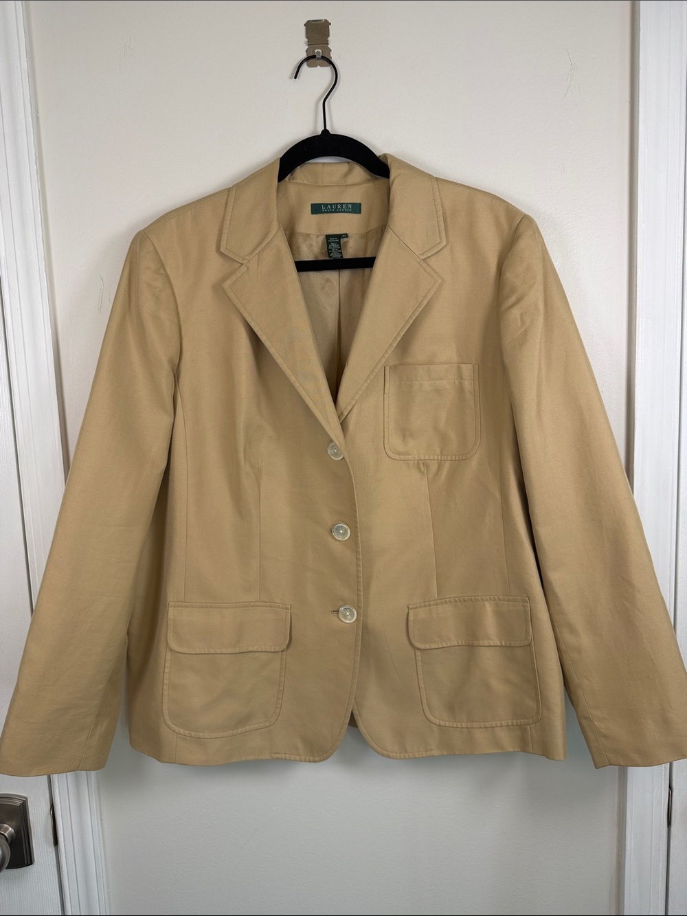 Lauren Ralph Lauren Tan Utility Blazer Jacket Size 16W Safari Workwear